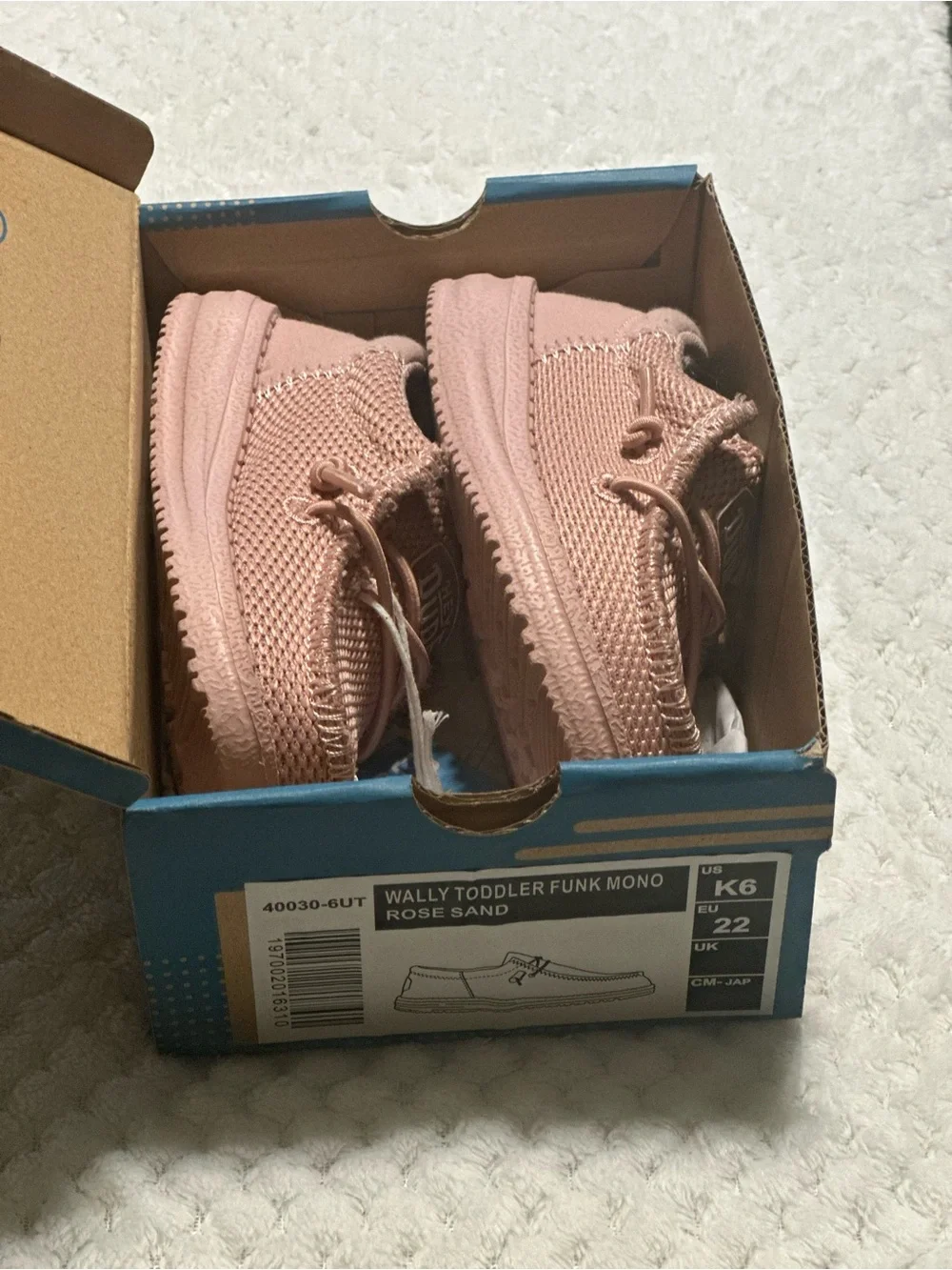 Hey Dude Kids Slip-On Walker Shoes in Rose Sand